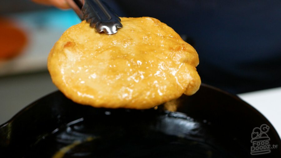 A properly fried piece of fry bread