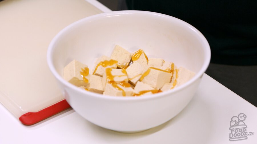 Honey added to tofu