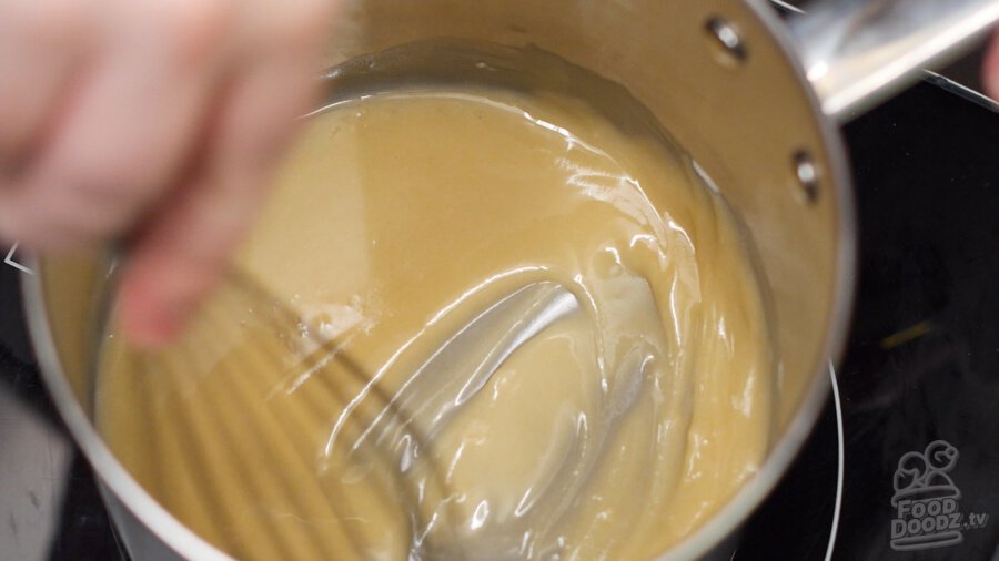 whisking roux, this is the white color stage
