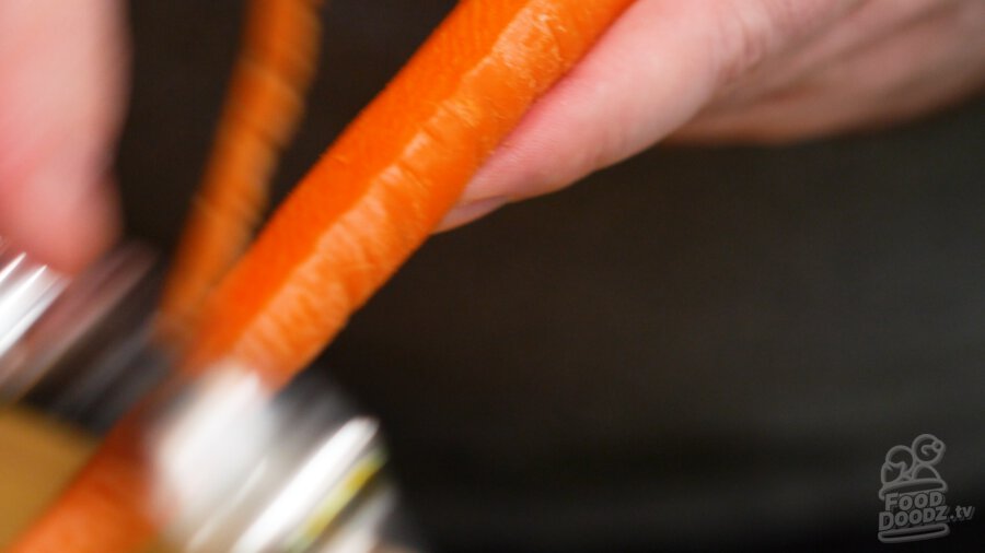 Peeling a carrot