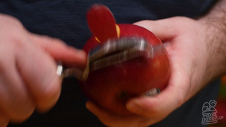Peeling the apple