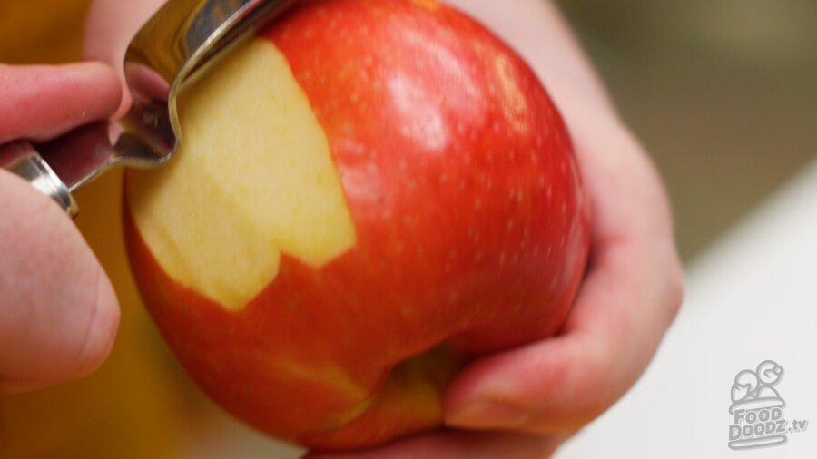 peeling an apple